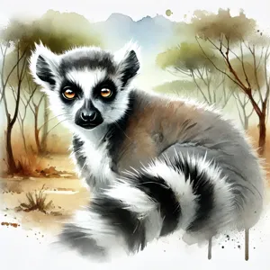 Lemur catta (lémur à queue annelée)