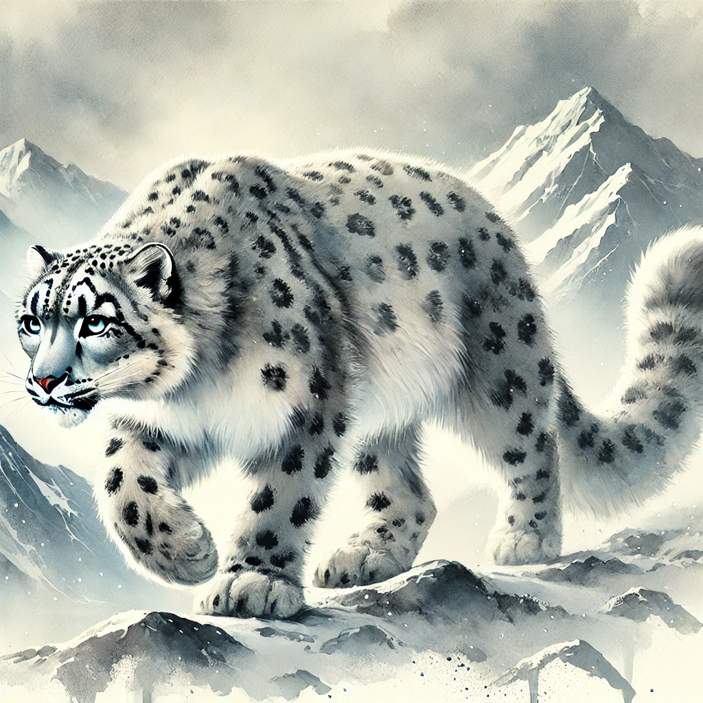 Panthera uncia (panthère des neiges)