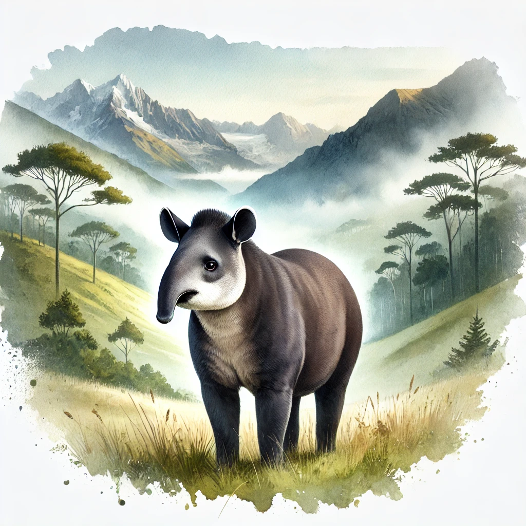 Tapirus pinchaque (tapir des montagnes)