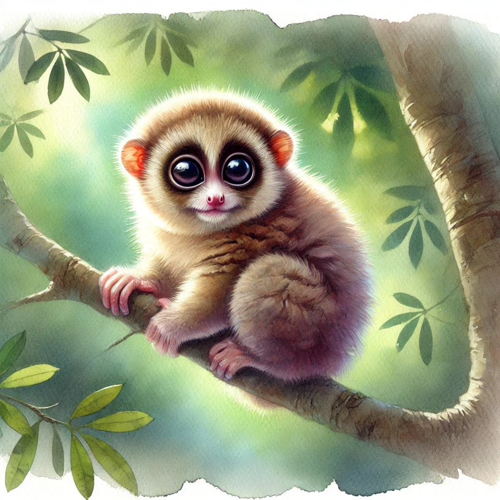 Xanthonycticebus pygmaeus (loris lent pygmée)